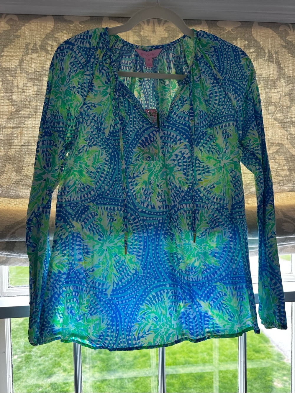 Lilly Pulitzer Willa top in Bennet blue tropic like it’s hot